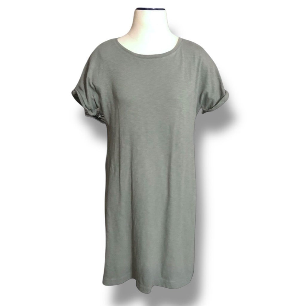 Lou & Grey Grey Round Neck Short Dolman Sleeve T-Shirt Dress